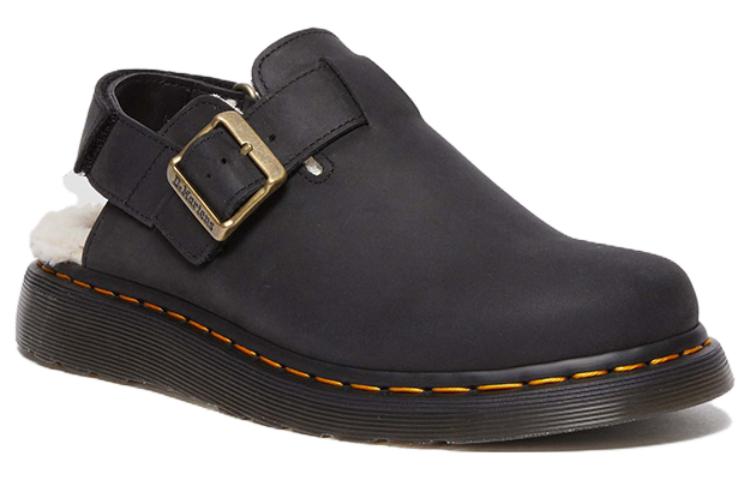 Dr.Martens Jorge Ii Faux Fur Lined Nubuck Slingback Mules 'Black' Women's