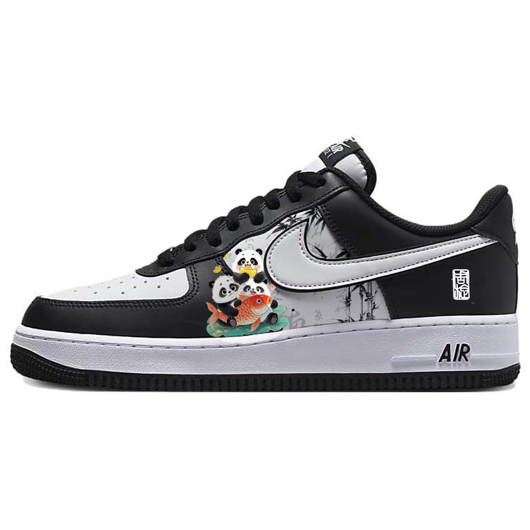 Nike Air Force 1 Anti-Slip Wear-Resistant Low-Top Skateboard Shoes Unisex White Black