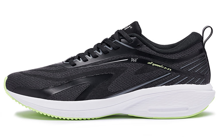 361° Breathable Slip-Resistant Low-Top Running Shoes Men's Obsidian Black