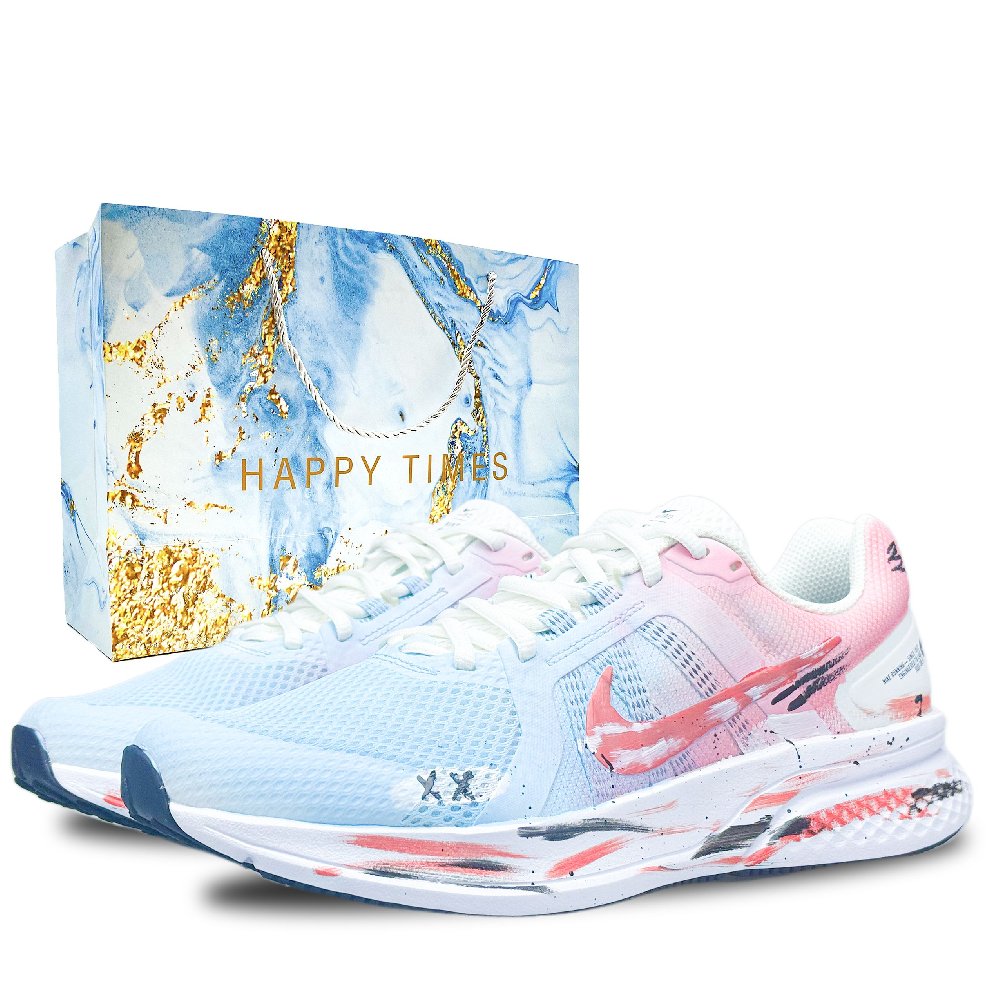 Nike Run Swift 2 Abrasion Resistant Breathable Coverage Low Top Running Shoes Men's Blue Pink