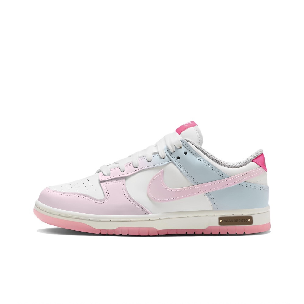 Nike Dunk Low 'Summit White&Pink Foam' Anti-Slip Wear-Resistant Low-Top Skateboard Shoes Women's Blue Pink