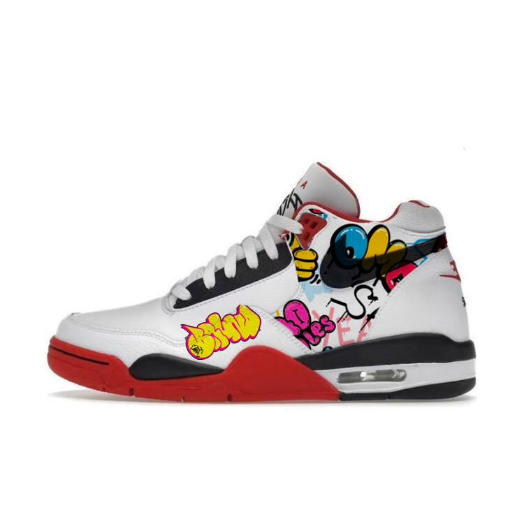 Nike Flight Legacy Cushioning Mid-Top Vintage Basketball Shoes Unisex Red White