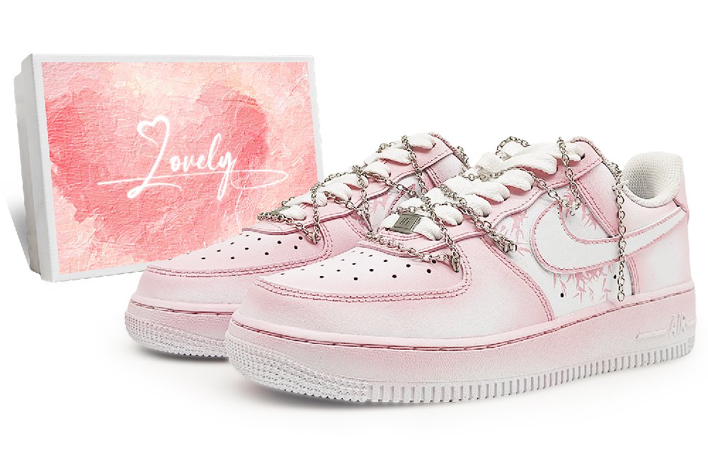 Nike Air Force 1 Anti-Slip Wear-Resistant Low-Top Skateboard Shoes Unisex Pink White