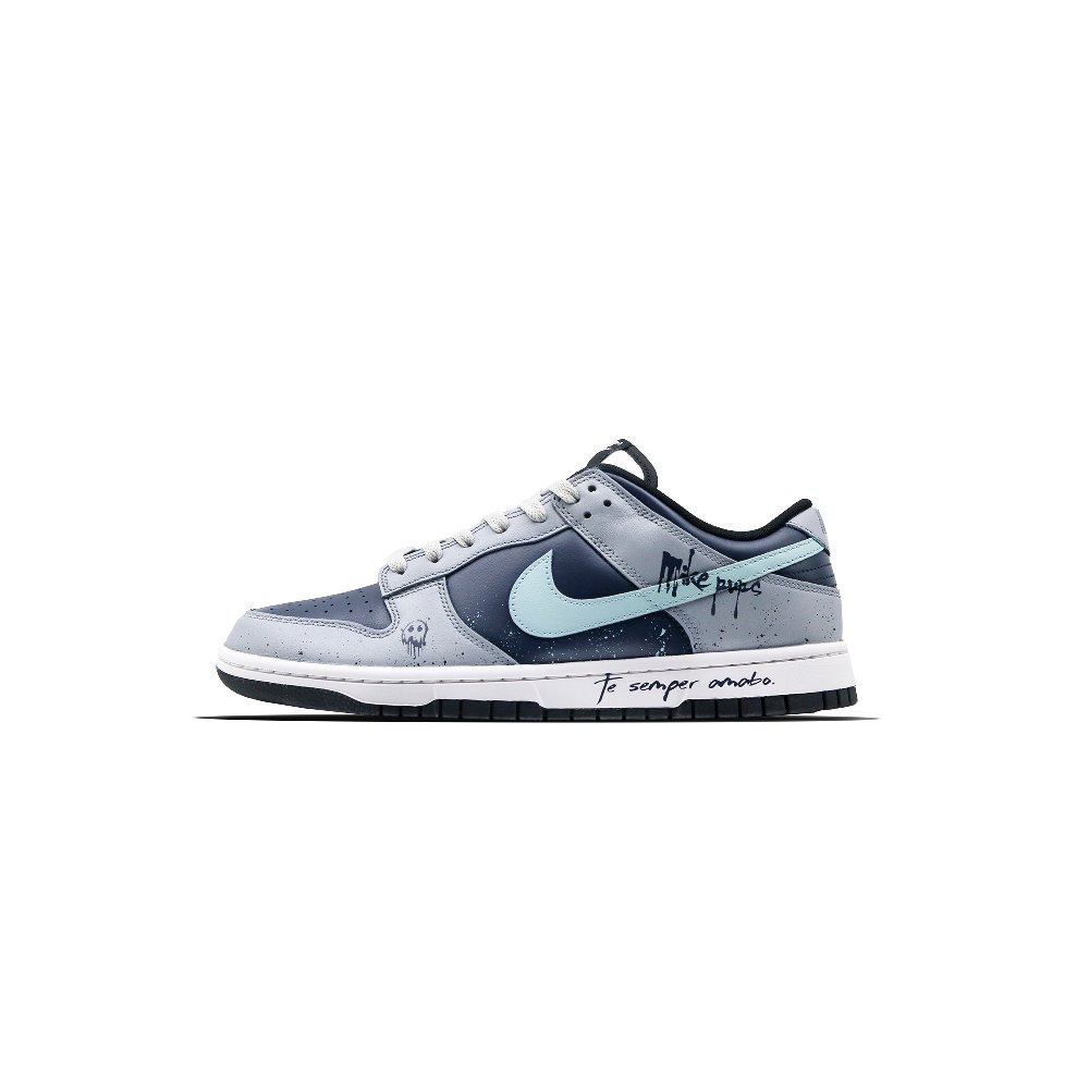 Nike Dunk Low Hollow Eye Wear-Resistant Low-Top Skateboard Shoes Unisex Dark Blue