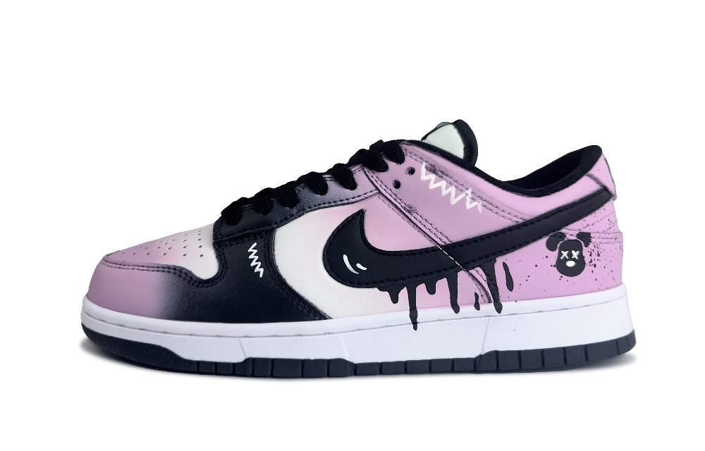 Nike Dunk Glaze Puppy Abrasion Resistant Low Top Skateboard Shoes Unisex Black Pink