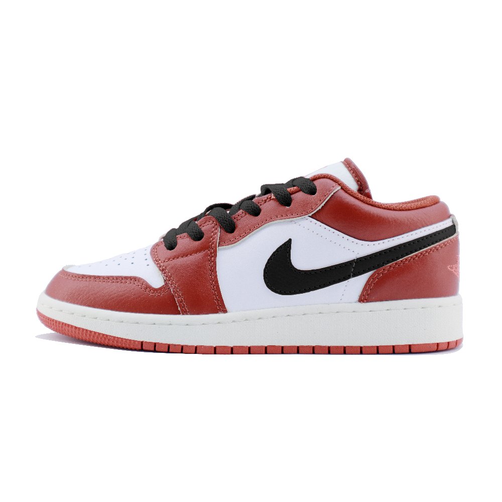 Jordan Air Jordan 1 Cool Black Anti Slip Wear Resistant Low Top Vintage Basketball Shoes Women's White Red