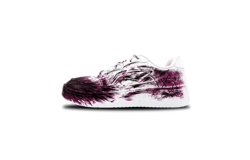 LiNing Pontoon Boats Cushioning, Wear Resistant Low top Skateboard Shoes Unisex Magenta