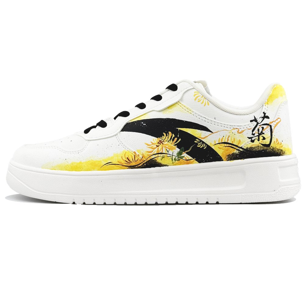 Anta Relaxed Slip Resistant, Lightweight, And Breathable Low Top Skateboard Shoes Men's White Yellow