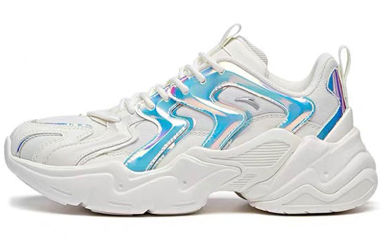 Anta Full Credit Cushioning Wear-Resistant Low-Top Chunky Sneakers Women's White Blue