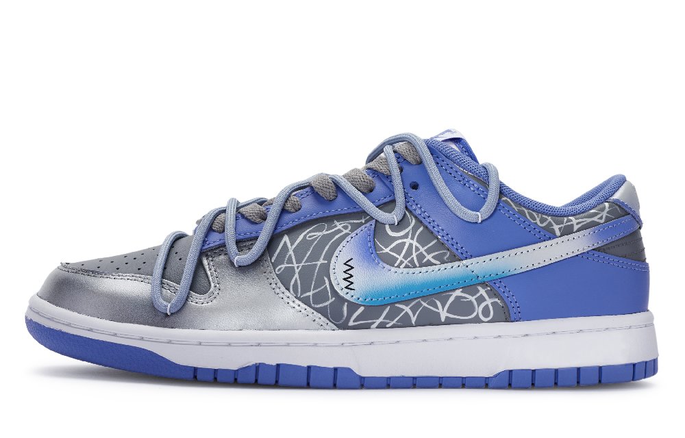 Nike Dunk 811 Manufacture Blue Fantasy Slip-Resistant Cushioning Low-Top Skateboard Shoes Men's Blue-gray Silver