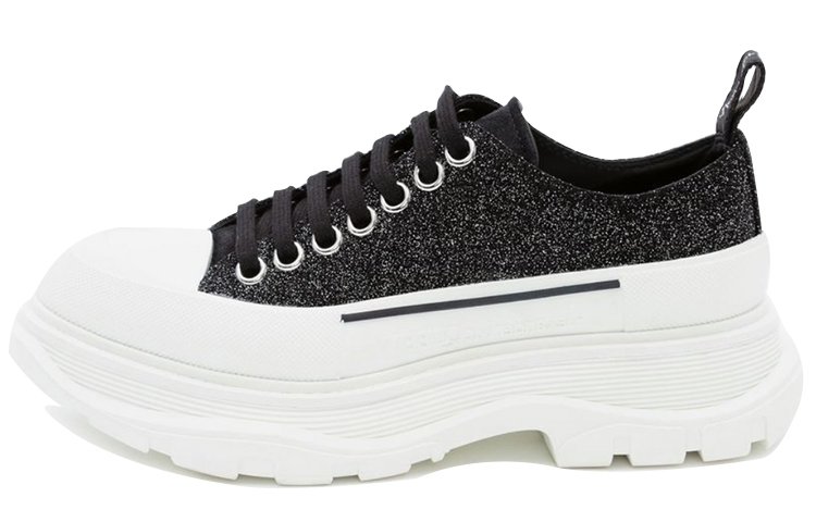 Alexander McQueen Tread Slick Lace Up Low 'Galaxy Black' Women's