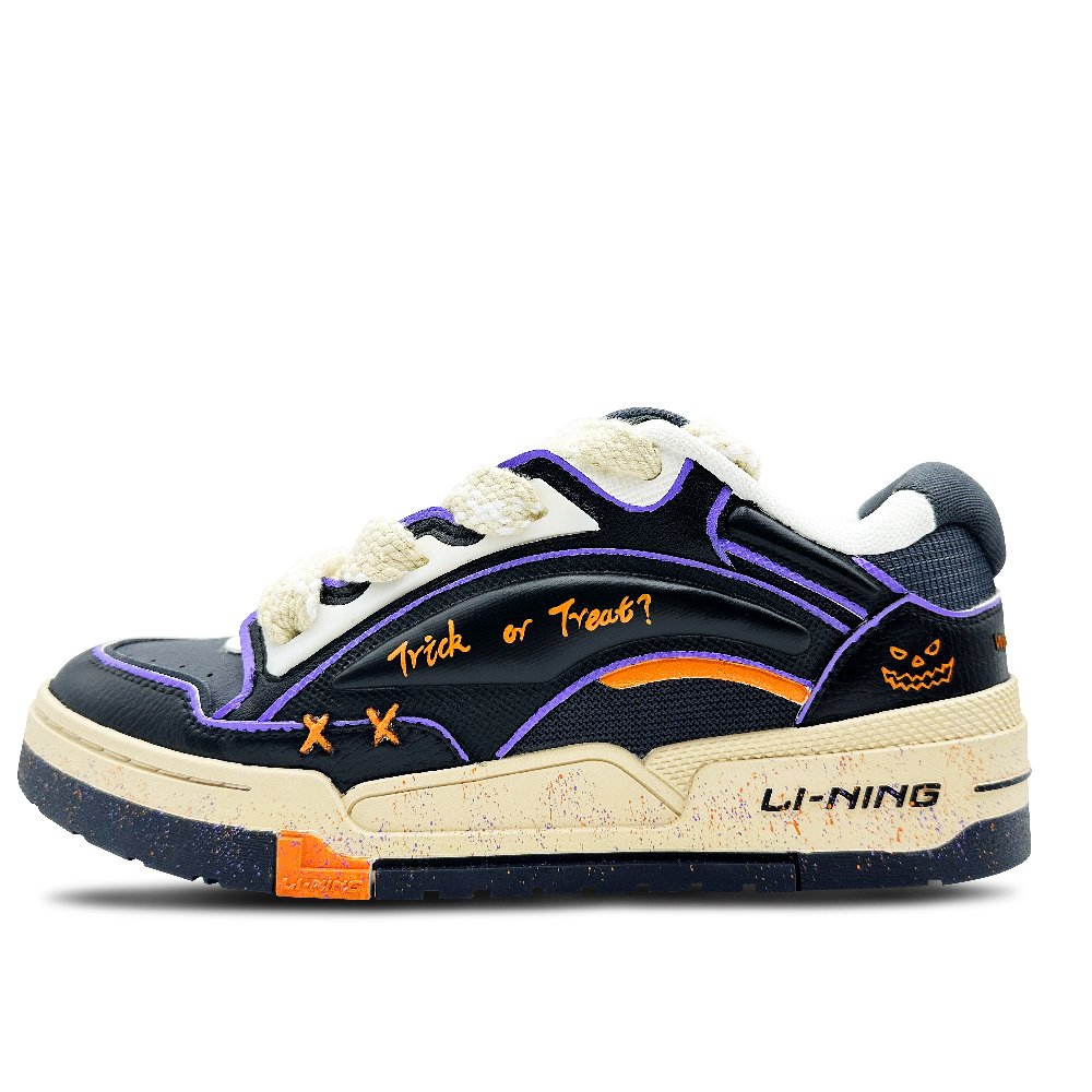 LiNing Journey V2 Wear-Resistant Slip-Resistant Low-Top Skateboard Shoes Men's Black Orange Purple