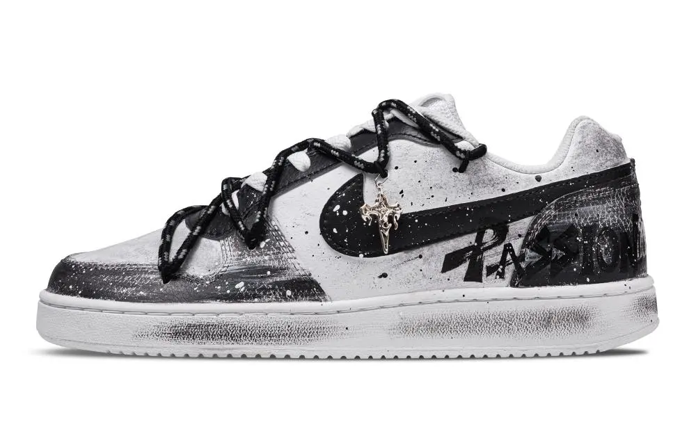 Nike EBERNON Low top Skateboard Shoes Men's Black White
