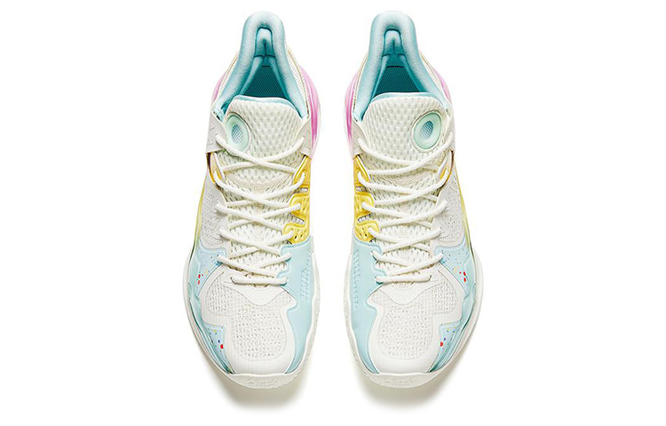 Anta Shock Wave 4 Paper Cup Cake Cushioning Anti-Slip And Wear-Resistant Mid-Top Basketball Shoes Men's Yellow Pink купить в интернет-магазине Yoocart с быстрой доставкой по России.