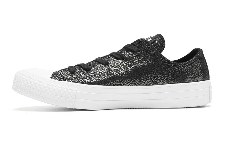 Converse All Star Ctas OX Slip-Resistant Cushioning Low-Top Skateboard Shoes Unisex Black Silver