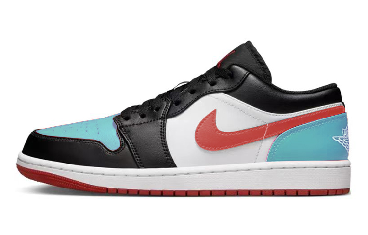 Jordan Air Jordan 1 Durable Breathable Low-Top Vintage Basketball Shoes Women's Black Blue