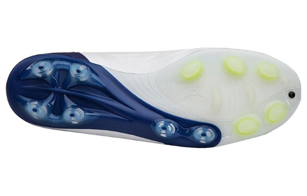 Mizuno Rebula FG Rubber Long Studs Anti Slip Wear Resistant Soccer Shoes Men's White Blue