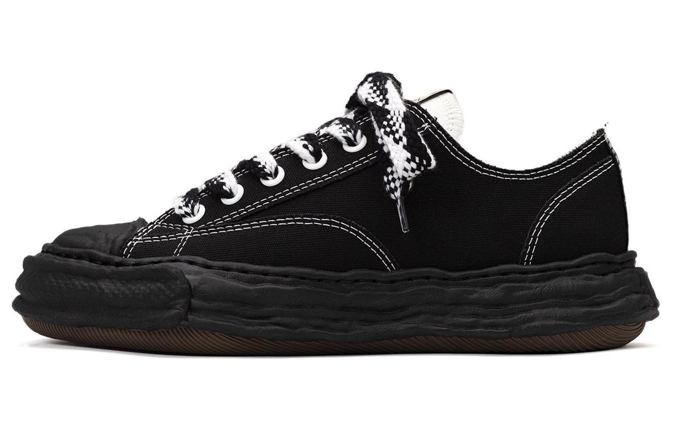 Maison MIHARA YASUHIRO Peterson 23 Og Sole Canvas Low Black White Checkered Laces