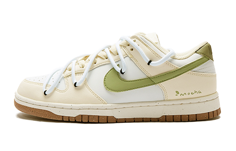 Nike Dunk Skateboard Shoes Women's Low-Top Beige/Green