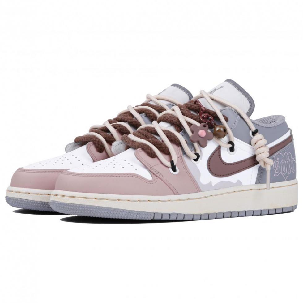 Jordan Air Jordan 1 Low Vintage Basketball Shoes GS Gray Pink купить в интернет-магазине Yoocart с быстрой доставкой по России.