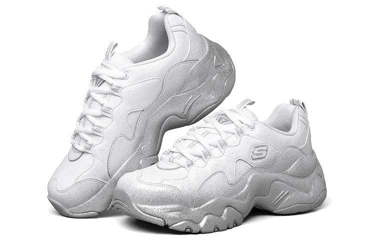 Skechers D Lites 3.0 Low Top Sneakers White/Silver Women's