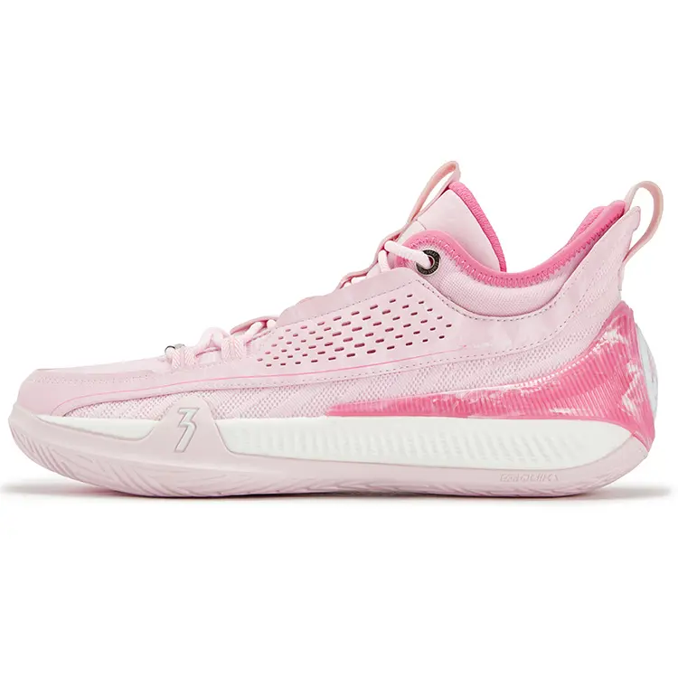 361° Zen 7 Cushioning Coverage Abrasion Resistant Slip Resistant Low Top Basketball Shoes Men's Pure White Pink