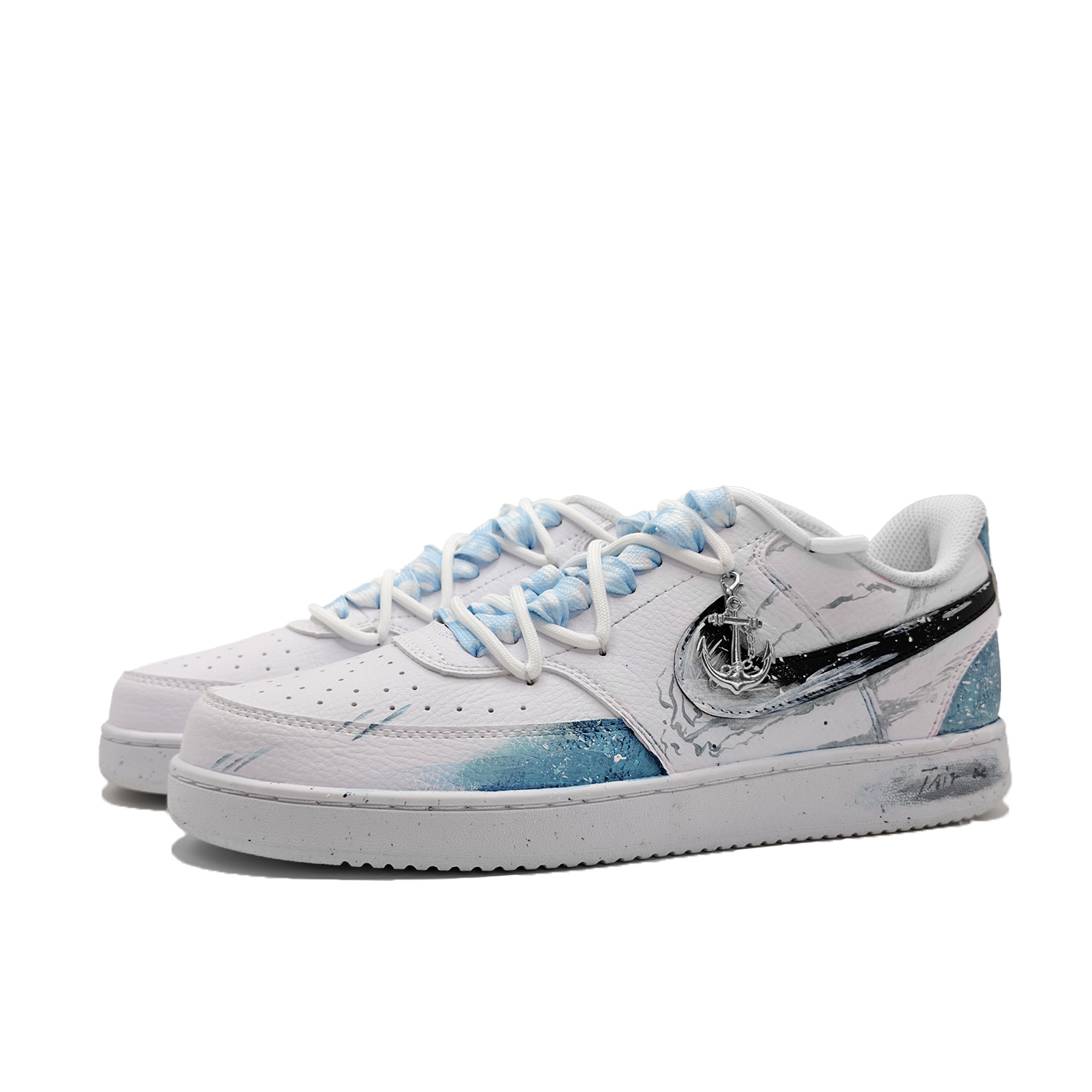 Nike Court Vision 1 Cangming's Tear Abrasion Resistant Low top Skateboard Shoes Men's Blue купить в интернет-магазине Yoocart с быстрой доставкой по России.