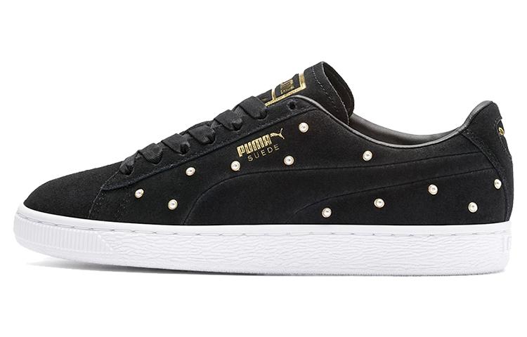 PUMA Pearl Studs Suede 'White Black Gold' Women's
