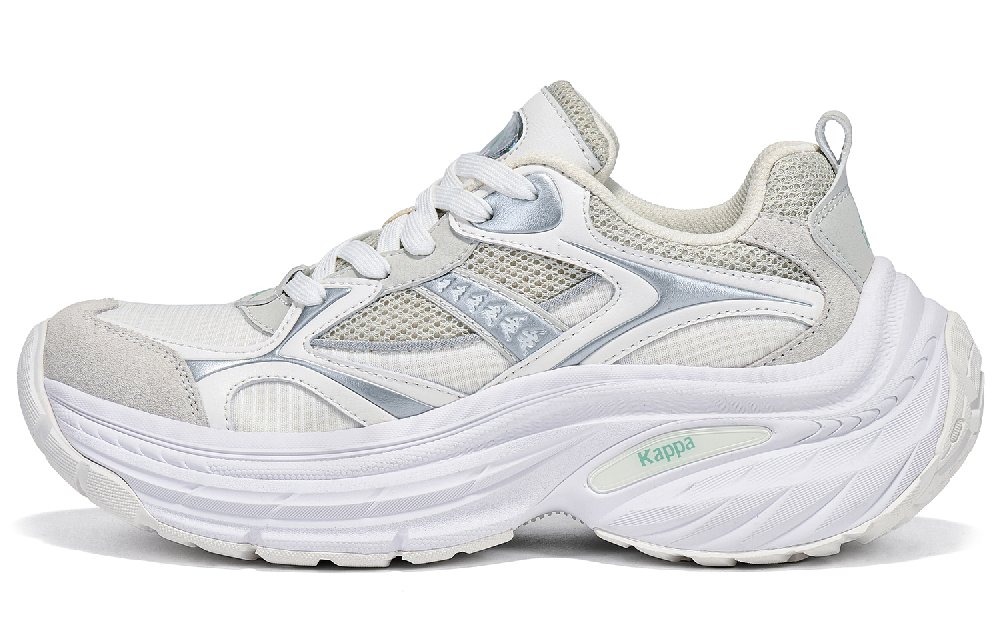 Kappa Anti Slip Wear Resistant Low Top Running Shoes Women's Classic White