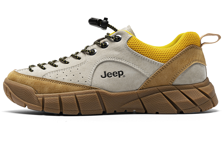 Jeep Mountaineering Hiking Anti Slip Wear Resistant Low Top Casual Shoes Women's Gray Yellow