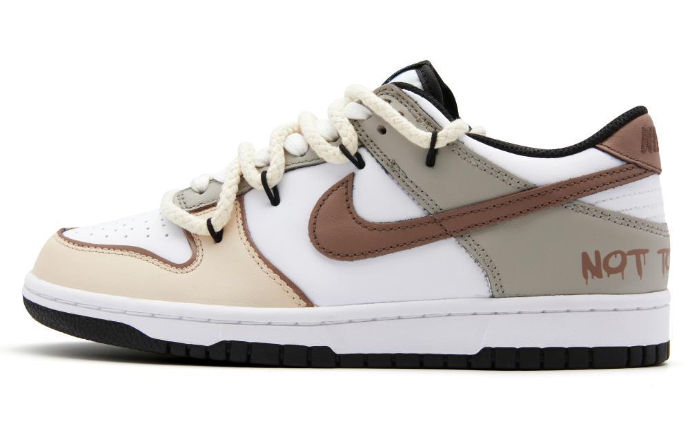 Nike Dunk Low Anti-Slip Wear-Resistant Low-Top Skateboard Shoes GS Gray Brown