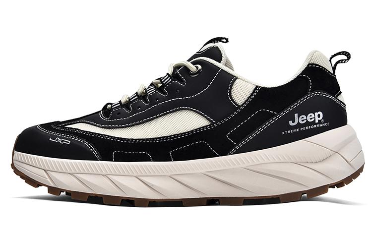 Jeep Cushioning Anti-Slip And Wear-Resistant Coverage Support Low-Top Outdoor Shoes Men's Black White