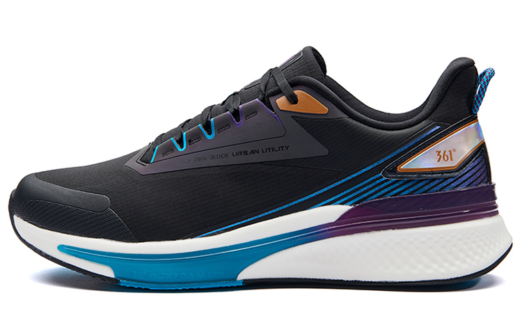 361° Rain Screen 5.0 Shock Absorbers Slip Resistant Abrasion Resistant Low Top Running Shoes Men's Black Blue