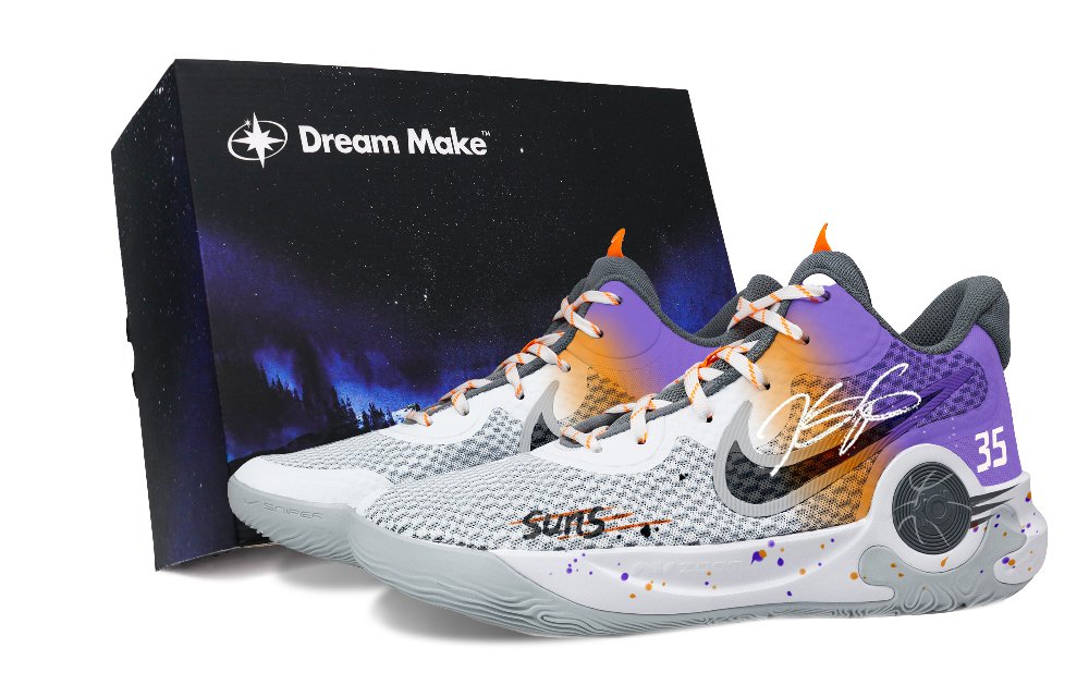 Nike KD Trey 5 IX Basketball Shoes Unisex Mid-Top White/Gray/Orange/Purple