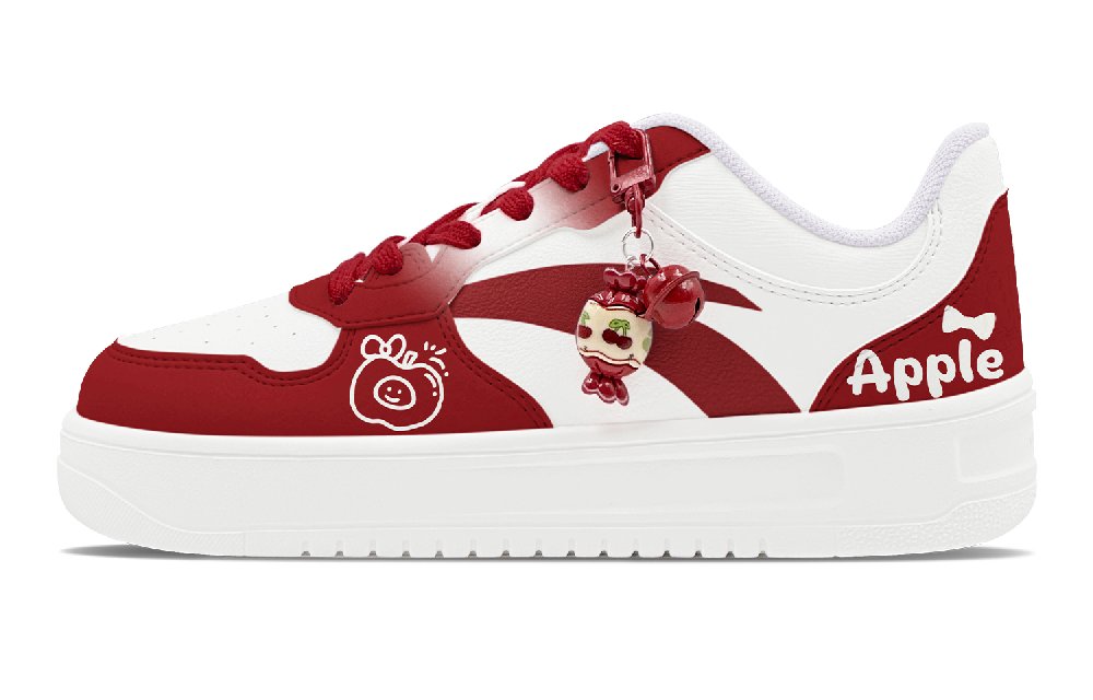 Anta Relaxed Apple Pie Abrasion Resistant Shock Absorbers Low Top Skateboard Shoes Women's Red