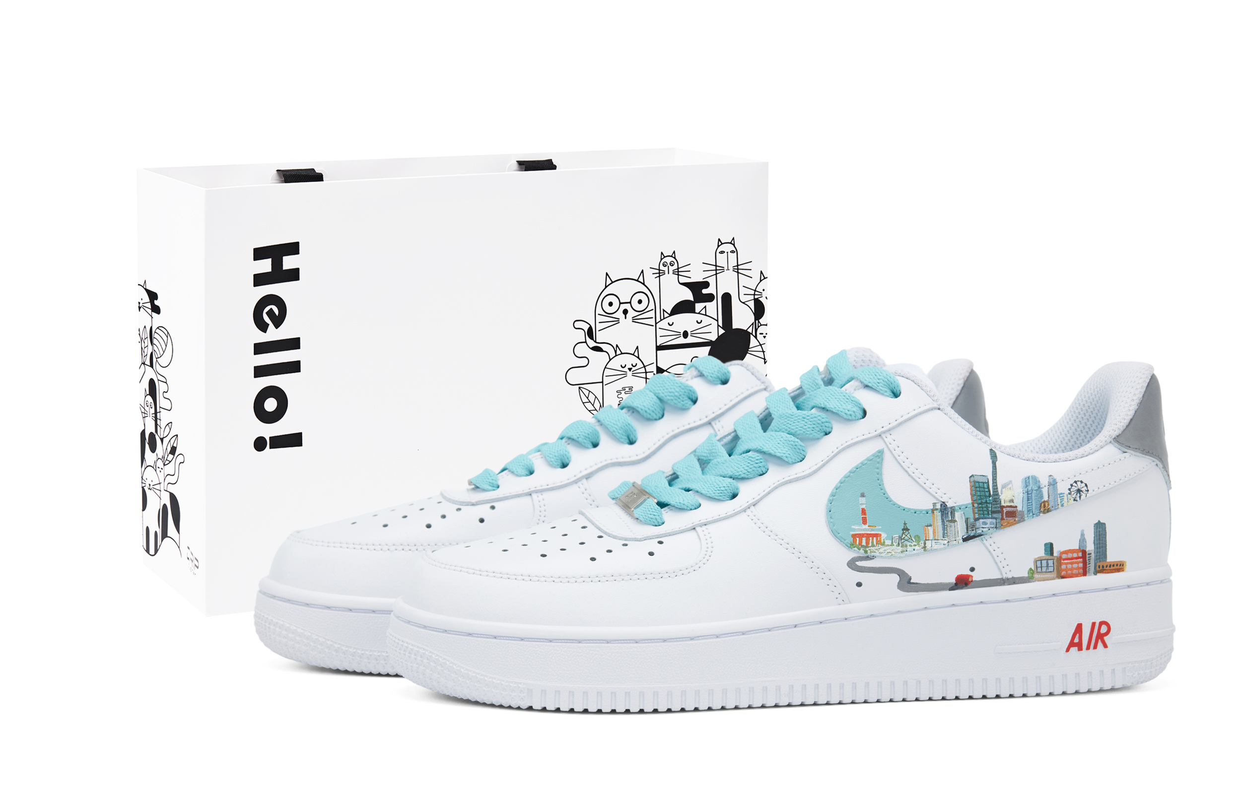 Nike Air Force 1 Low top Skateboard Shoes Men's White Green