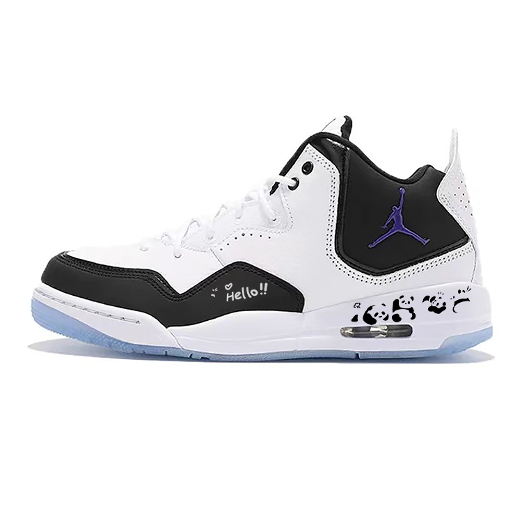 Jordan Courtside 23 Cushioned Slip-Resistant Water-Resistant Mid-Top Vintage Basketball Shoes Men's Black White купить в интернет-магазине Yoocart с быстрой доставкой по России.