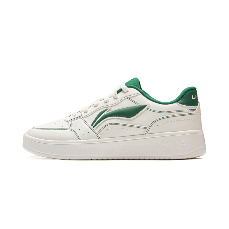LiNing Acer Truncatum Impact Resistance And Abrasion Resistant Low Top Skateboard Shoes Men's White Green