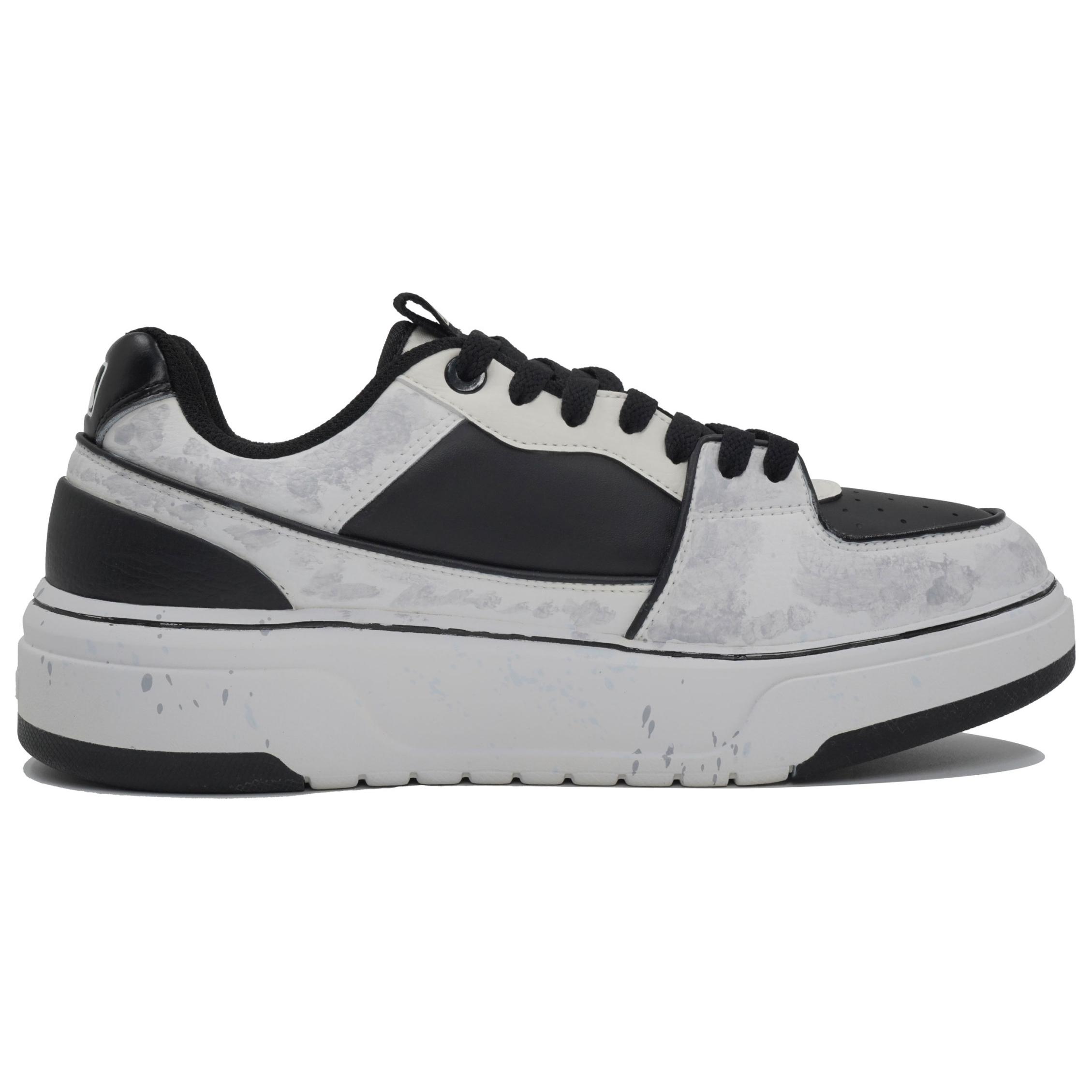 MLB Chunky Liner Kaleidoscope Misty Smoke Anti Slip Wear Resistant Low Top Skateboard Shoes Unisex Black Gray