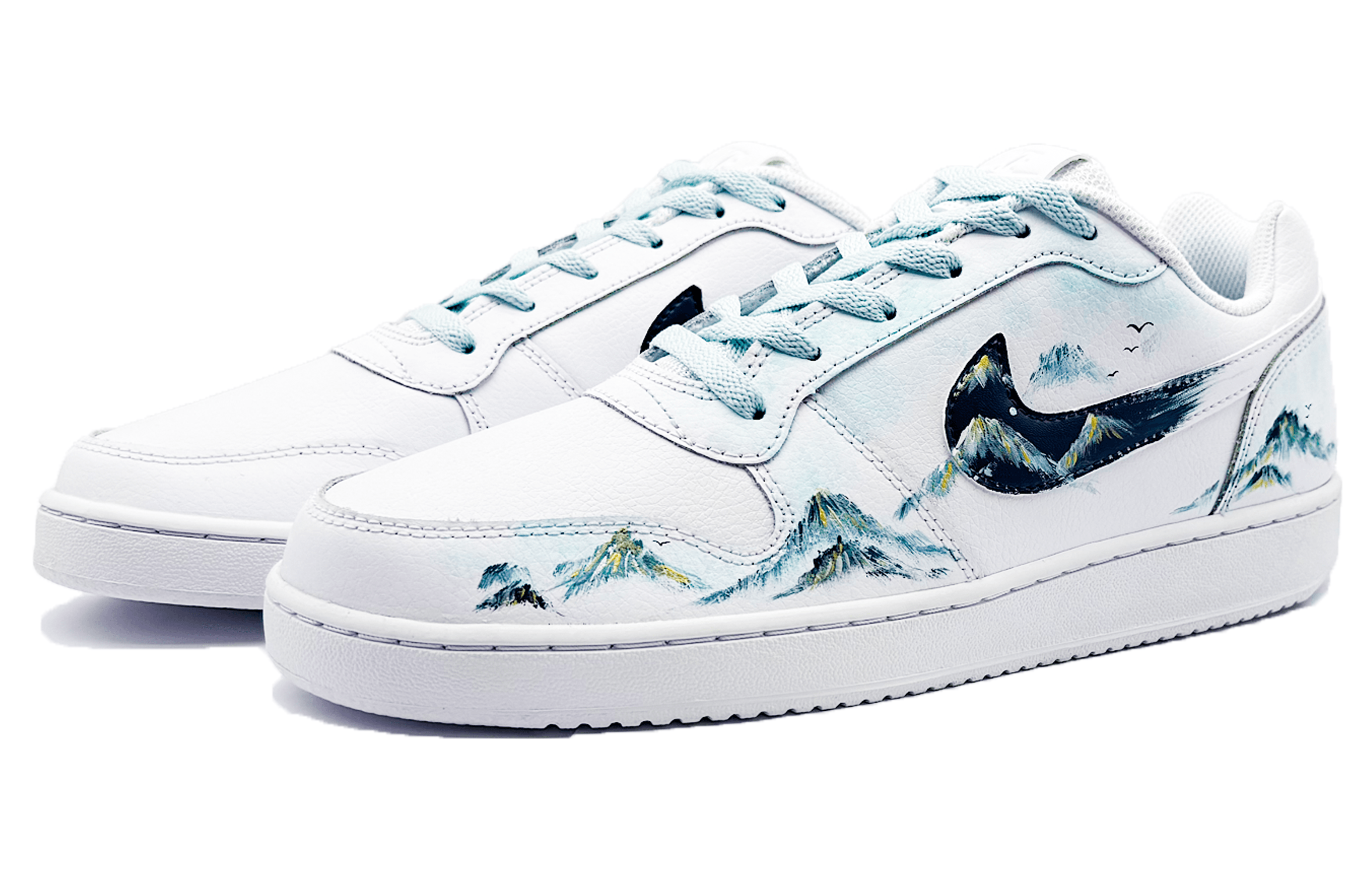 Nike EBERNON Slip Resistant Low Top Skateboard Shoes Men's Blue White купить в интернет-магазине Yoocart с быстрой доставкой по России.