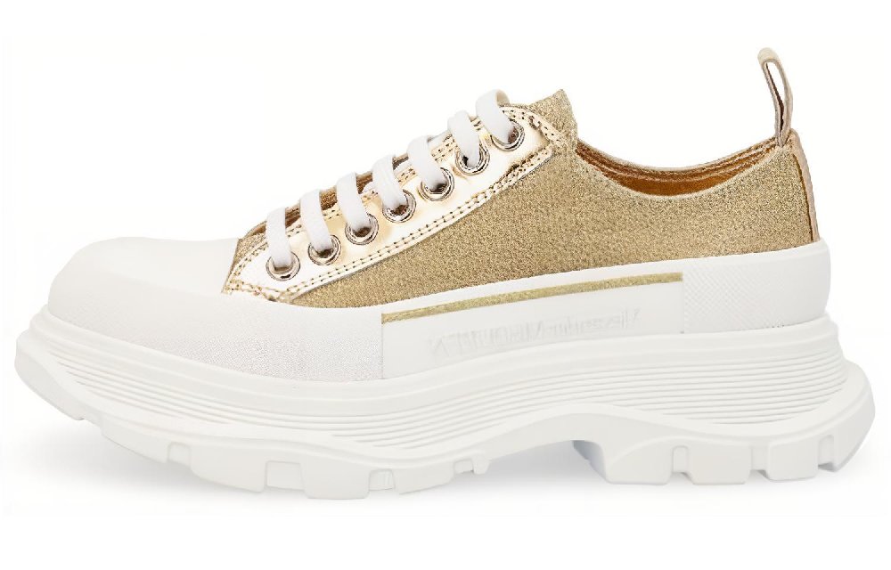 Alexander McQueen Tread Slick Low Top Platform Shoes Women's Gold