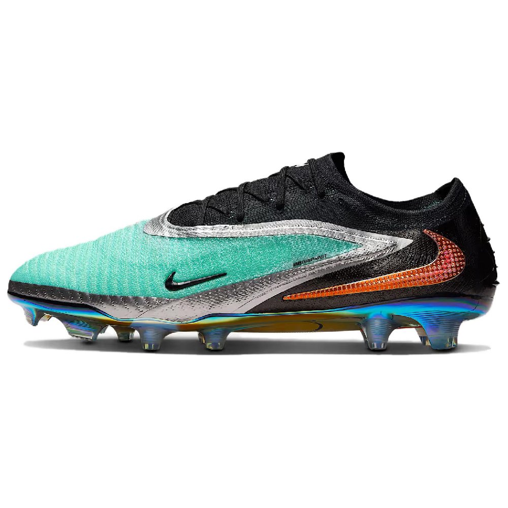 Nike FG Firm Ground Abrasion Resistant Soccer Shoes Unisex Chrome Black