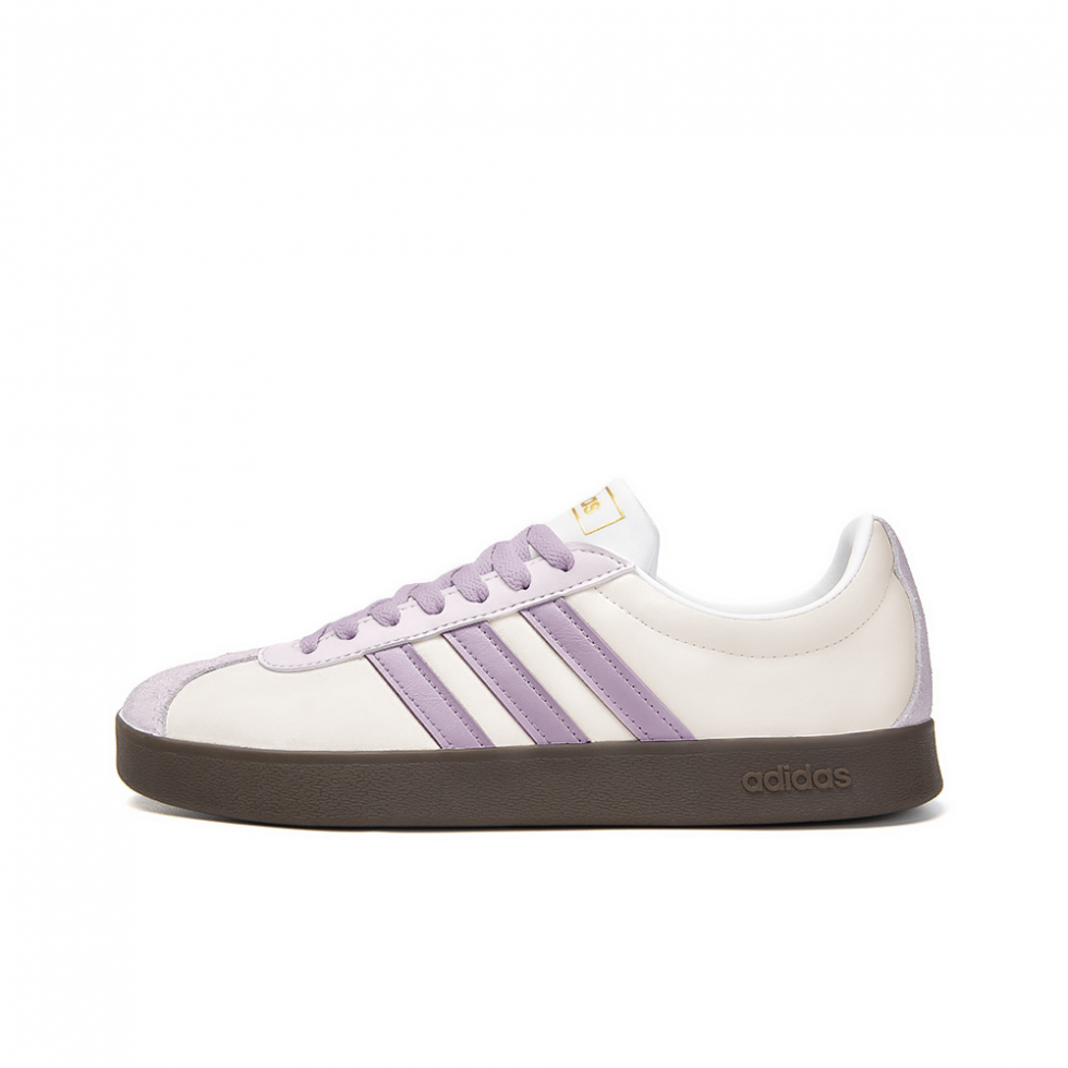 Adidas Neo VL Court 2.0 Orange Mist Renzi Slip-Resistant Low-Top Skateboard Shoes Unisex White Purple