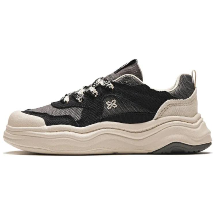 Anta Lava Cake Water-Resistant Cushioning Low-Top Skateboard Shoes Women's Black White Gray