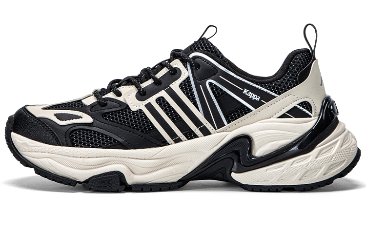 Kappa Anti-Slip Wear-Resistant Low-Top Chunky Sneakers Men's Black