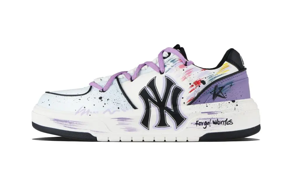 MLB Chunky Liner Dream Purple Abrasion Resistant Low top Skateboard Shoes Unisex Purple Black