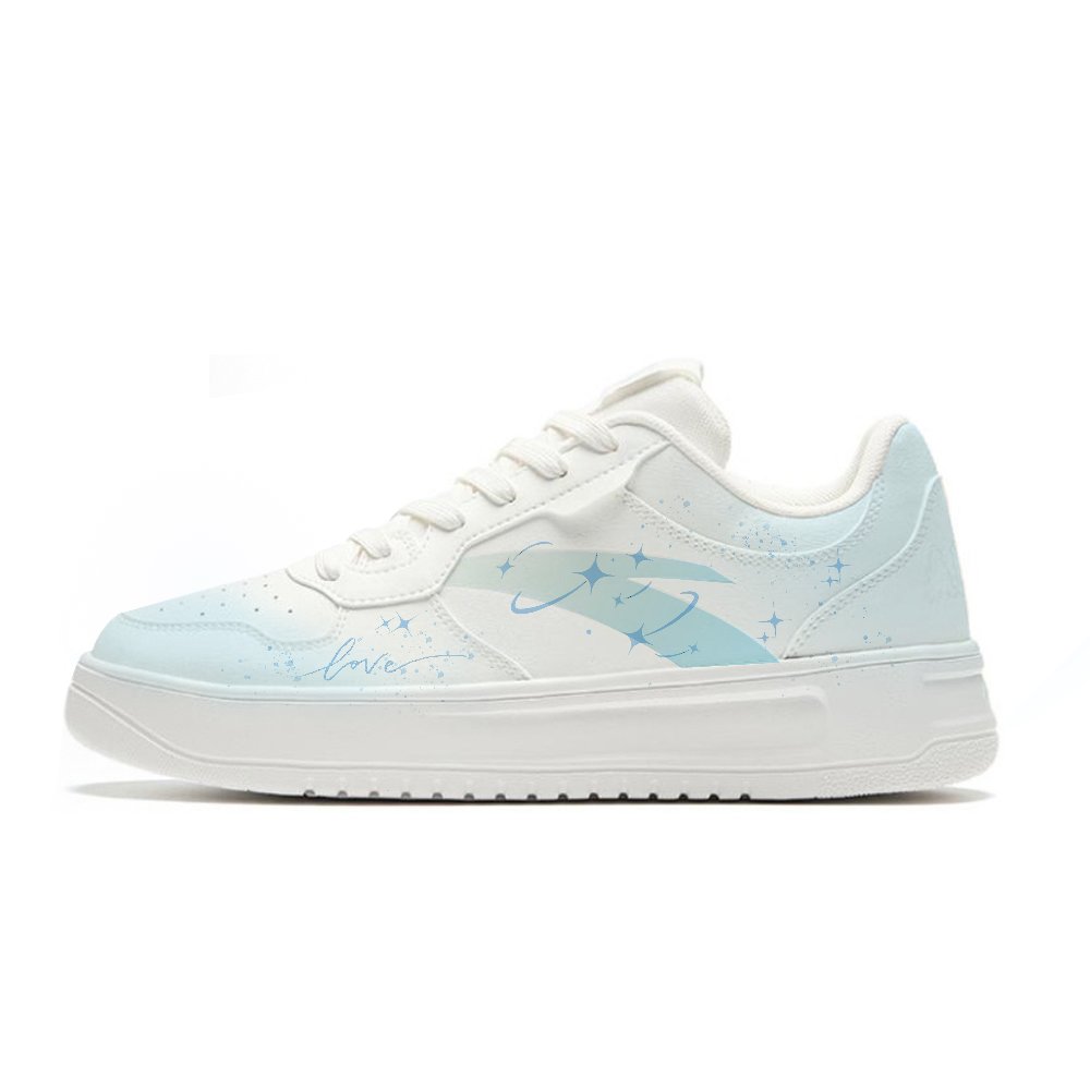 Anta Relaxed Slip Resistant, Abrasion Resistant, Breathable Low Top Skateboard Shoes Women's White Blue