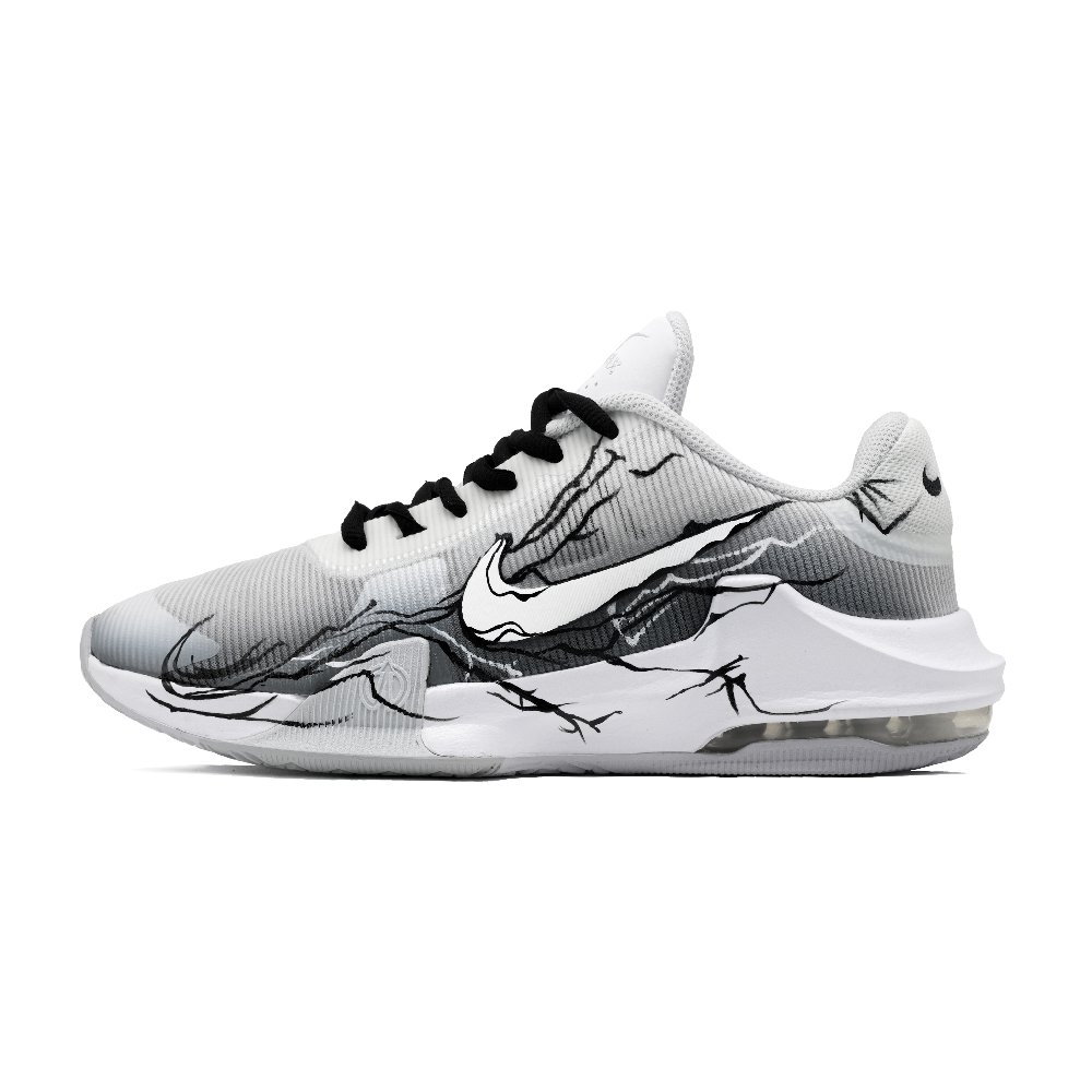 Nike Air Max Impact 4 Basketball Shoes Men's Low top Black White Gray