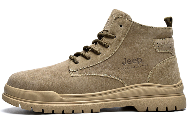 Jeep Ankle-Length Martin Boot Medium Heel Men's Camel