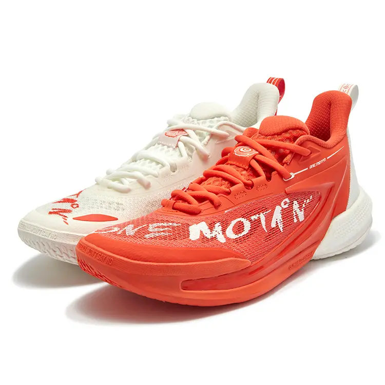 361° ONE MOTION 2.0 One Wave 2 Slip Resistant Abrasion Resistant Low top Basketball Shoes Men's White Orange Mismatched